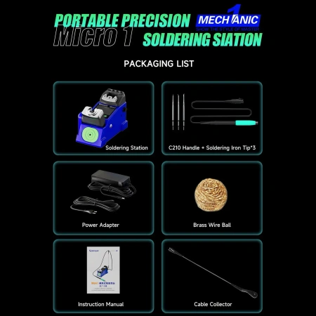 Stacja lutownicza Micro1, przenośna, nagrzewanie do 150°C w 2 s, Mechanic