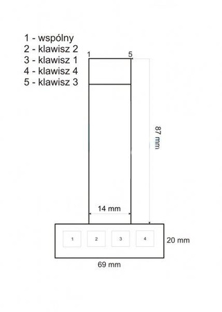 Klawiatura membranowa - 4 klawisze 1x4 - numeryczna - samoprzylepna do Arduino