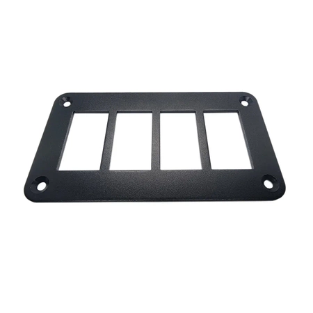Ramka aluminiowa na 4 przełączniki klawiszowe, czarna, 68 × 127 mm