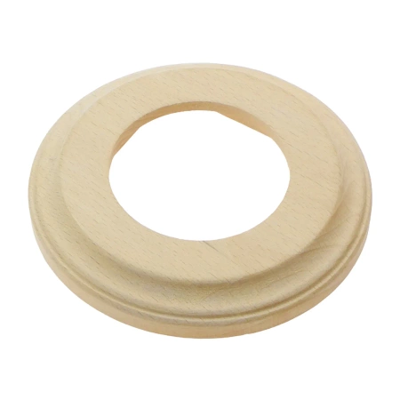 Gniazdo Ethernet Cat6 x2 okrągłe białe z ramką jasne drewno, montaż podtynkowy, Ceramic Loft