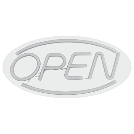 Neon LED "open", dekoracja LED 45x22cm zasilanie z baterii lub USB