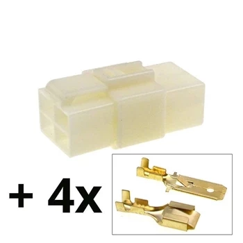 Komplet samochodowego złącza E+J 4-torowego z obudowami i konektorami 6,3 mm
