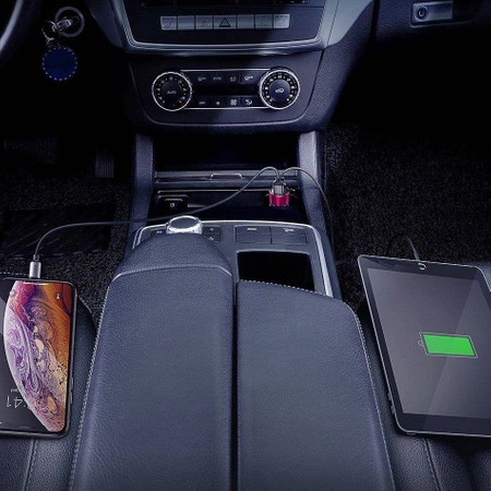 Zasilacz USB, ładowarka samochodowa USB + USB-C Baseus Magic Series PPS QC 3.0 45W 6A czerwony