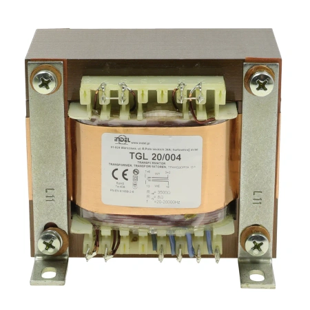 Transformator głośnikowy Indel TGL 20/004, 20 W, 3,5 kΩ/8 Ω, Push-Pull EL84