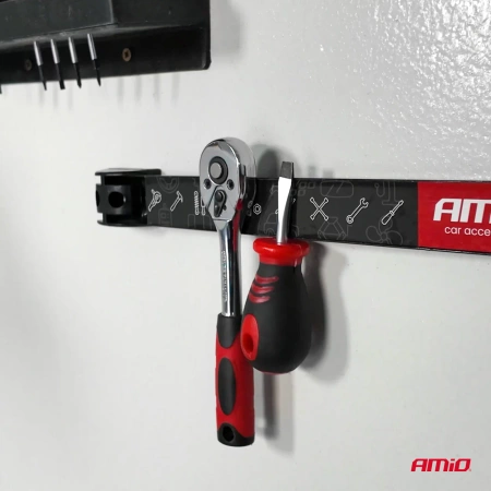 Zestaw 3 magnetycznych listew ściennych na narzędzia i akcesoria - 20 cm, 30,5 cm i 46 cm, AMIO-04263