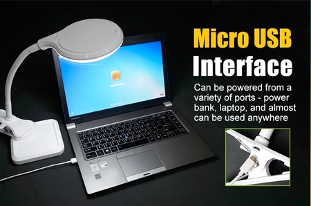 Lupa stołowa z podświetlaniem MA-1010U LED 5V/2.5W USB Proskit