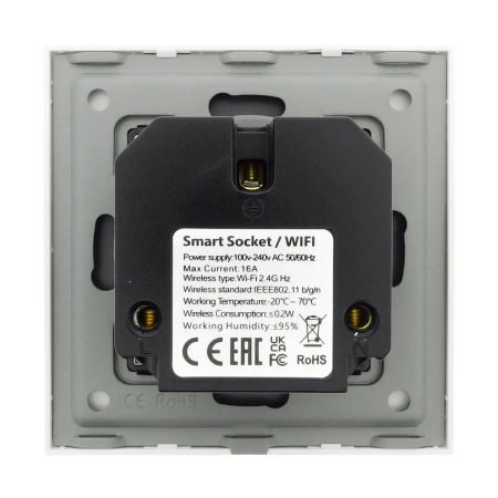 Gniazdo elektryczne - sterowanie WiFi + Bluetooth - szklana ramka - białe - Tawoia Smart Home