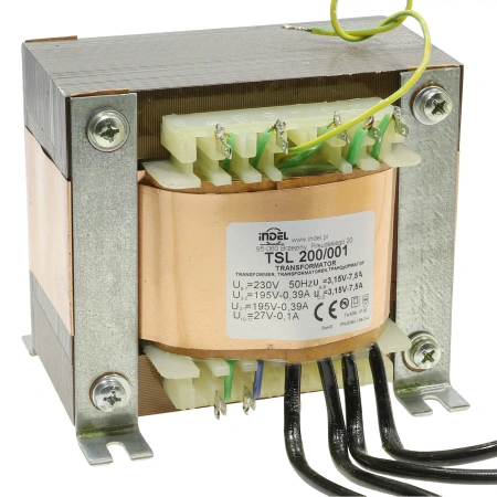 Transformator sieciowy lampowy TSL 200/001, 200VA, 2 × 195V + 2 × 3,15V, 0,39A, Indel