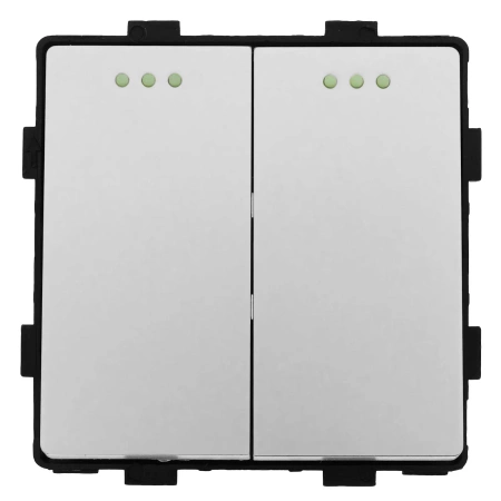 Moduł - Włącznik światła podwójny - szary - Tawoia Glass
