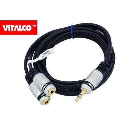 Kabel stereo jack 3.5 wtyk - 2 gniazda, 1.5m, JKD42, rozgałęziacz