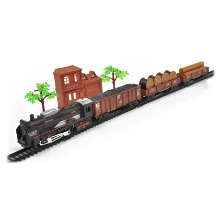 Zestaw Realistyczna Kolejka Rail King - Parowóz + 3 Wagony