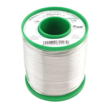 Cyna lutownicza bezołowiowa - spoiwo Sn99,3Cu0,7 - topnik 1.1.3 - 1mm - Cynel 1 kg