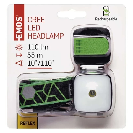 Latarka czołowa LED, 3 W, 110 lm, dioda CREE, akumulator, 850 mAh, EMOS P3535