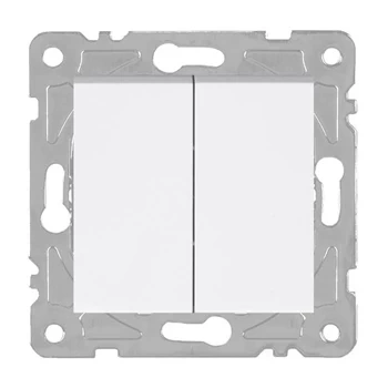 Włącznik światła schodowy podwójny, montaż podtynkowy, kolor biały QUAD Electromalt, QAD1009W