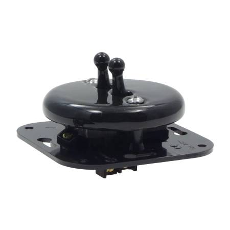 Włącznik światła podwójny dźwigniowy ceramiczny, okrągły podtynkowy czarny Ceramic Loft