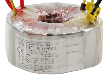 Transformator toroidalny 15VA Indel TSTLA 15/001 230V (200V, 0-6.3V-9V) do wzmacniaczy lampowych