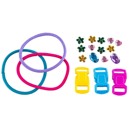 Zestaw do tworzenia biżuterii, bransoletek. Akcesoria i klej.