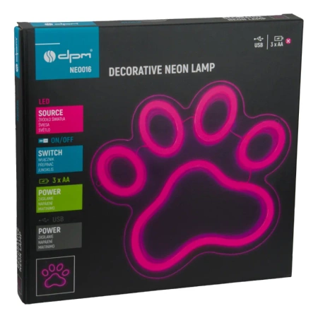 Neon LED "łapa", dekoracja LED 25x22cm zasilanie z baterii lub USB