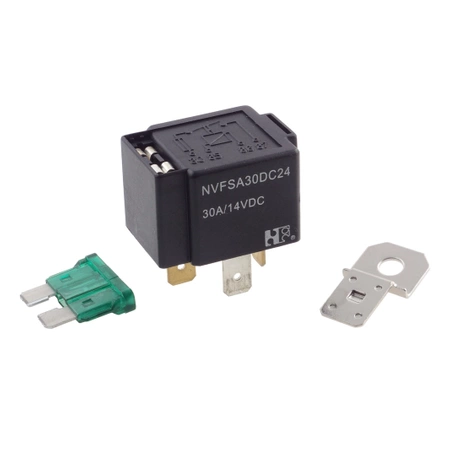 Przekaźnik samochodowy NVFS SPST-NO, 24V, 30A, bezpiecznik