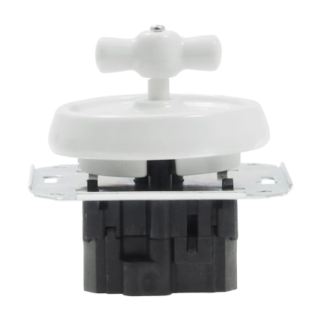 Włącznik światła schodowy obrotowy ceramiczny, okrągły podtynkowy biały Ceramic Loft