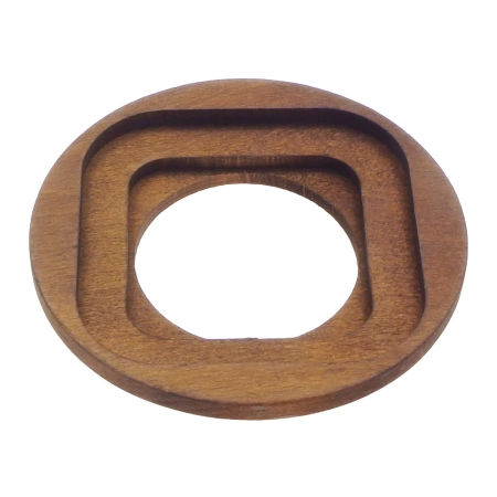 Gniazdo USB A+C 4A okrągłe czarne z ramką ciemne drewno, montaż podtynkowy, Ceramic Loft