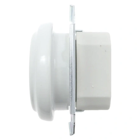 Gniazdo Ethernet Cat6 x2 + Gniazdo elektryczne okrągłe białe z ramką podwójną ciemne drewno, montaż podtynkowy, Ceramic Loft