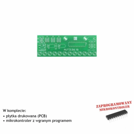 Efekt LED - spadający meteoryt, PCB i mikroprocesor do projektu AVT3186