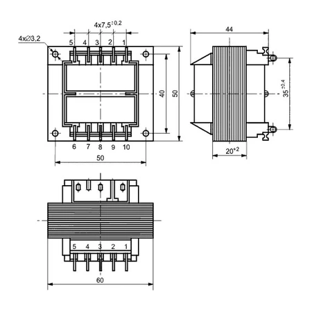 Transformator TS20/022 2x12V-2x0.84A