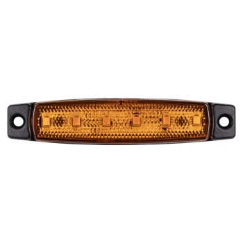 Lampa obrysowa LED pomarańczowa 6 diod 12/24 V, 96 × 20 mm, montaż poziomy i pionowy - L2256-B