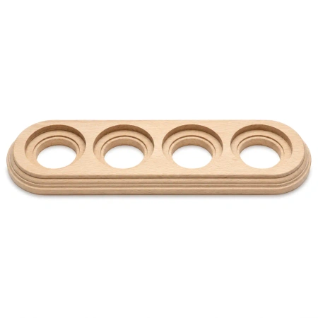 Ramka drewniana naturalna 4-modułowa do gniazd i włączników natynkowych Ceramic Classic Loft