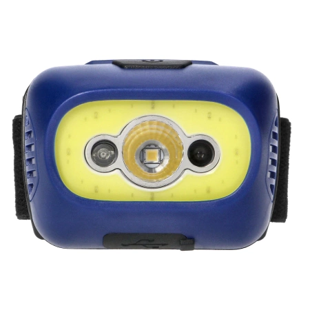 Latarka czołowa COB LED z czujnikiem ruchu, akumulatorowa, niebieska Virone LT-13