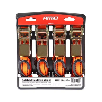 Pasy transportowe z napinaczem - zestaw, udźwig 700kg, długość 4.5m, 4 szt. BELT-03