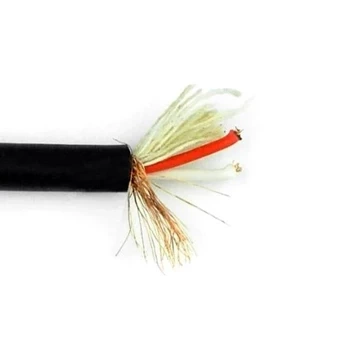 Przewód mikrofonowy stereo, 2 żyły + ekran, wypełnienie bawełniane, średnica 6 mm, czarny, 1 mb
