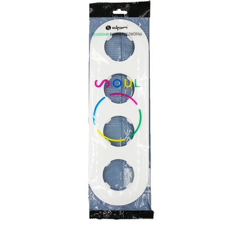 Ramka poczwórna, plastikowa, owalna, biała, Soul/Oval