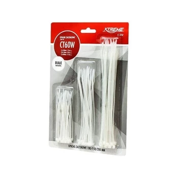 Opaski zaciskowe 100, 150 i 200 mm, białe, zestaw 60 szt., Xtreme CT60W