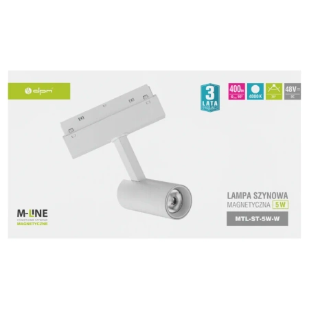 Reflektor szynowy magnetyczny 5W 400lm 4000K biały M-LINE