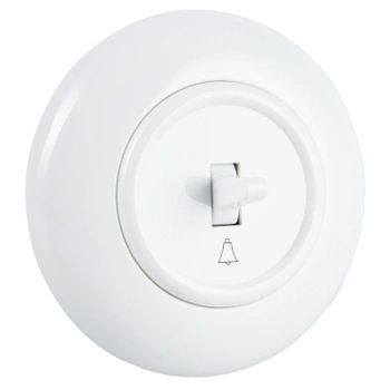 Włącznik dzwonkowy z ramką, montaż podtynkowy, kolor biały Retro Vintage Loft