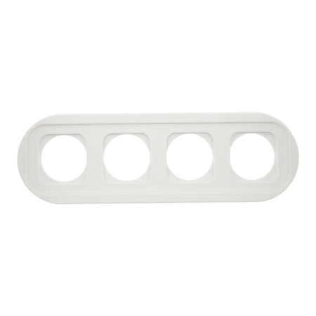 Ramka poczwórna owalna ceramiczna biała Ceramic Loft