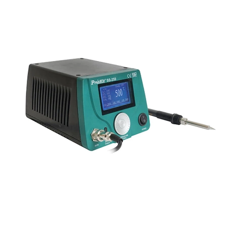Stacja lutownicza 90W, grzałka ceramiczna, ESD, port USB, kompaktowe wymiary 18x15x11cm, Proskit SS-259B