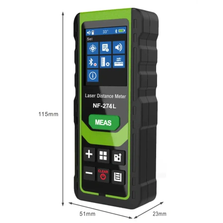 Dalmierz laserowy Noyafa NF-274L 100 m – zielony laser, pomiar kąta, Bluetooth