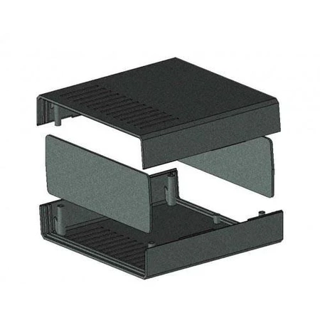 Obudowa uniwersalna Z1AW, 172 × 176 × 68 mm, PS, czarna, wentylowana, z panelami bocznymi, Kradex