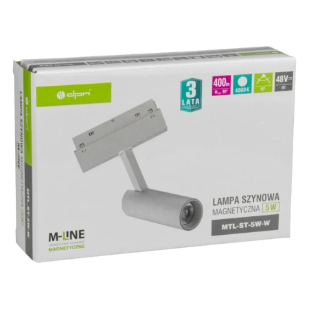 Reflektor szynowy magnetyczny 5W 400lm 4000K biały M-LINE