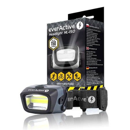 Latarka LED nagłowna, czołowa, everActive HL-150, moc 3W, 150lm