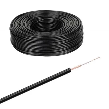 Przewód mikrofonowy mono, 1 żyła + ekran, średnica 4 mm, czarny, Azusa, 1 mb