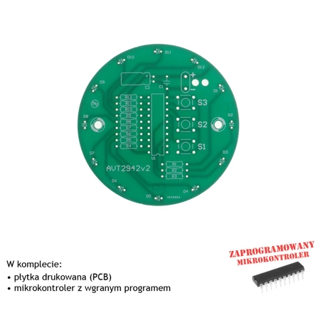 Kogut dyskotekowy - PCB i mikroprocesor do projektu AVT 2942