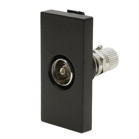 Moduł 1/2 - gniazdo antenowe TV - czarny - kompatybilny z ramkami Tawoia Glass