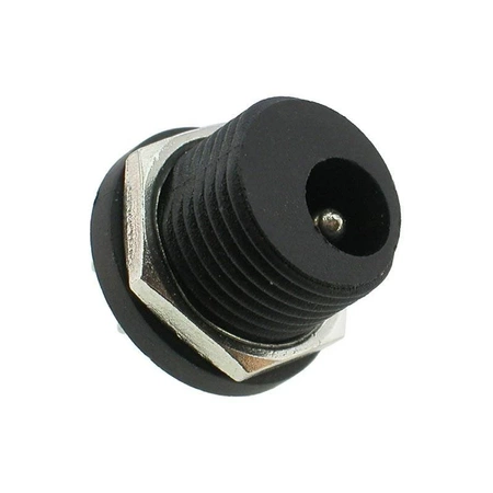 Gniazdo zasilania DC 2,1/5,5 mm, do lutowania przewodów, nakrętka mocująca w komplecie, PR1-A