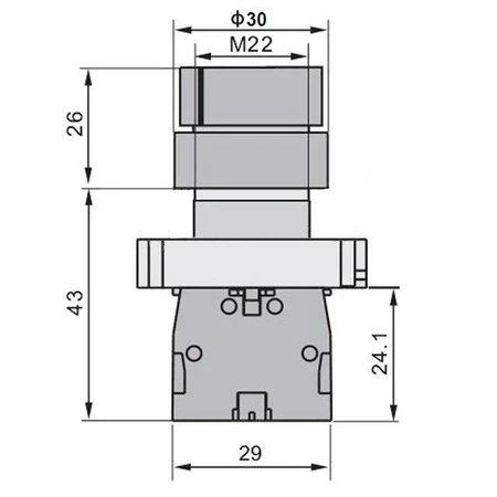 Przełącznik obrotowy ON-OFF-ON, do obudowy, XB2-EJ33