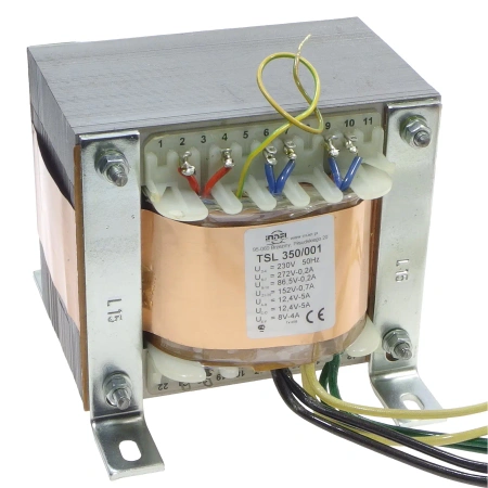Transformator sieciowy lampowy TSL 350/001, 350VA, 272V + 2 × 12,4V, 0,2A, Indel
