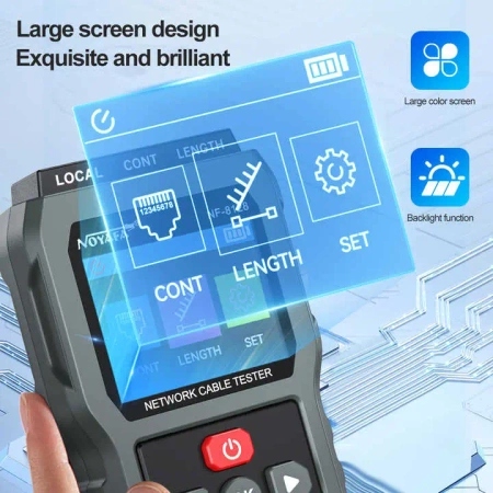 Tester LAN Cat6, szukacz par przewodów, kolorowy wyświetlacz, Noyafa NF-8128